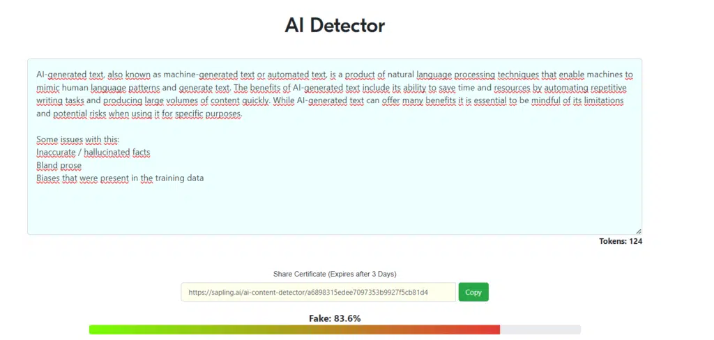 Sapling - detector ia