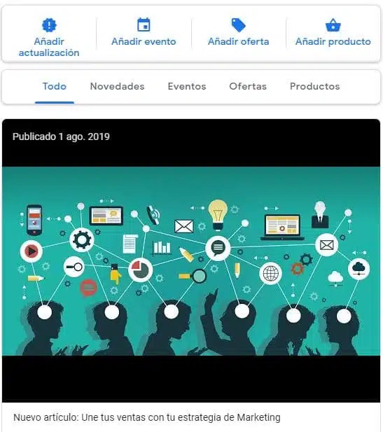 Google My Business products