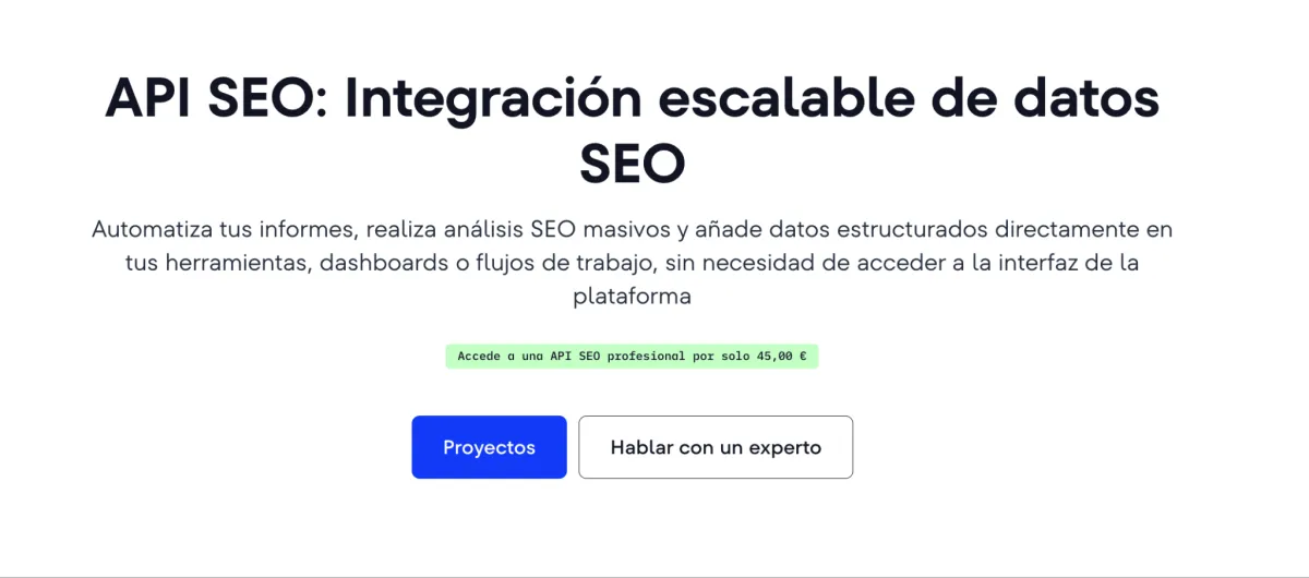 Panel de la API de SE Ranking